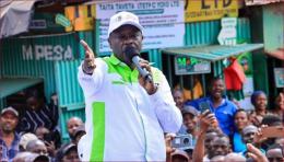 Former deputy president Rigathi Gachagua at a political rally.